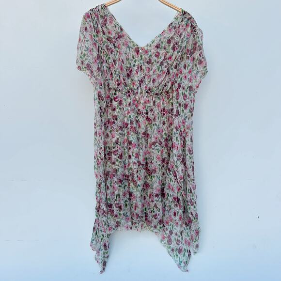 Dolce & Gabbana Authentic Silk Floral Sheer Mini Dress Pink Cottage 4 Fairy 40 - Picture 5 of 12